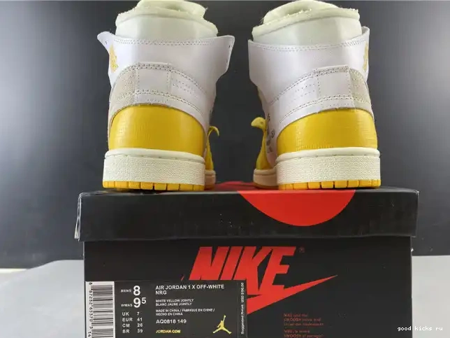 Rep x NRG Yellow-Cone Off-White Jordan Dark Powder Air 1 AQ0818-149 White 0423